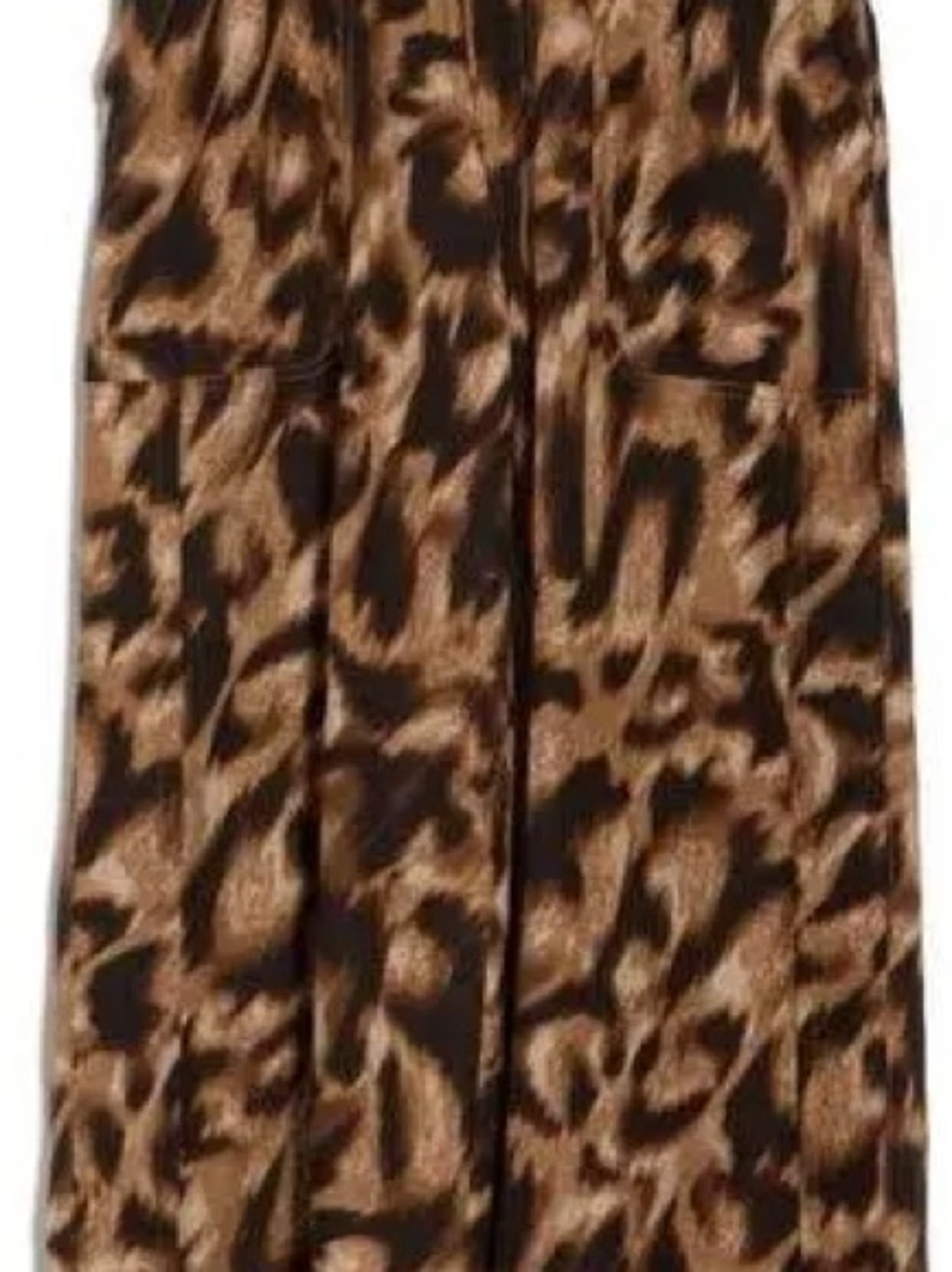 Democracy Wide-Leg Leopard Print Pants in Brown & Black - Picture 2 of 2